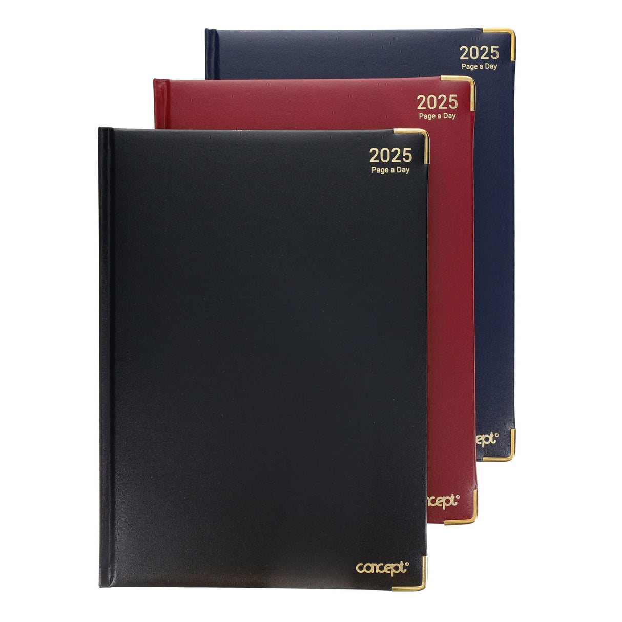 Concept 2025 A4 Page A Day Diary - Navy