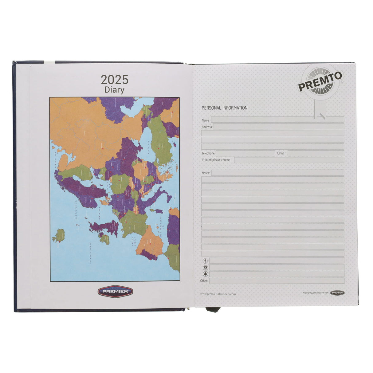 Premto 2025 A5 Page A Day Diary - Grape Juice