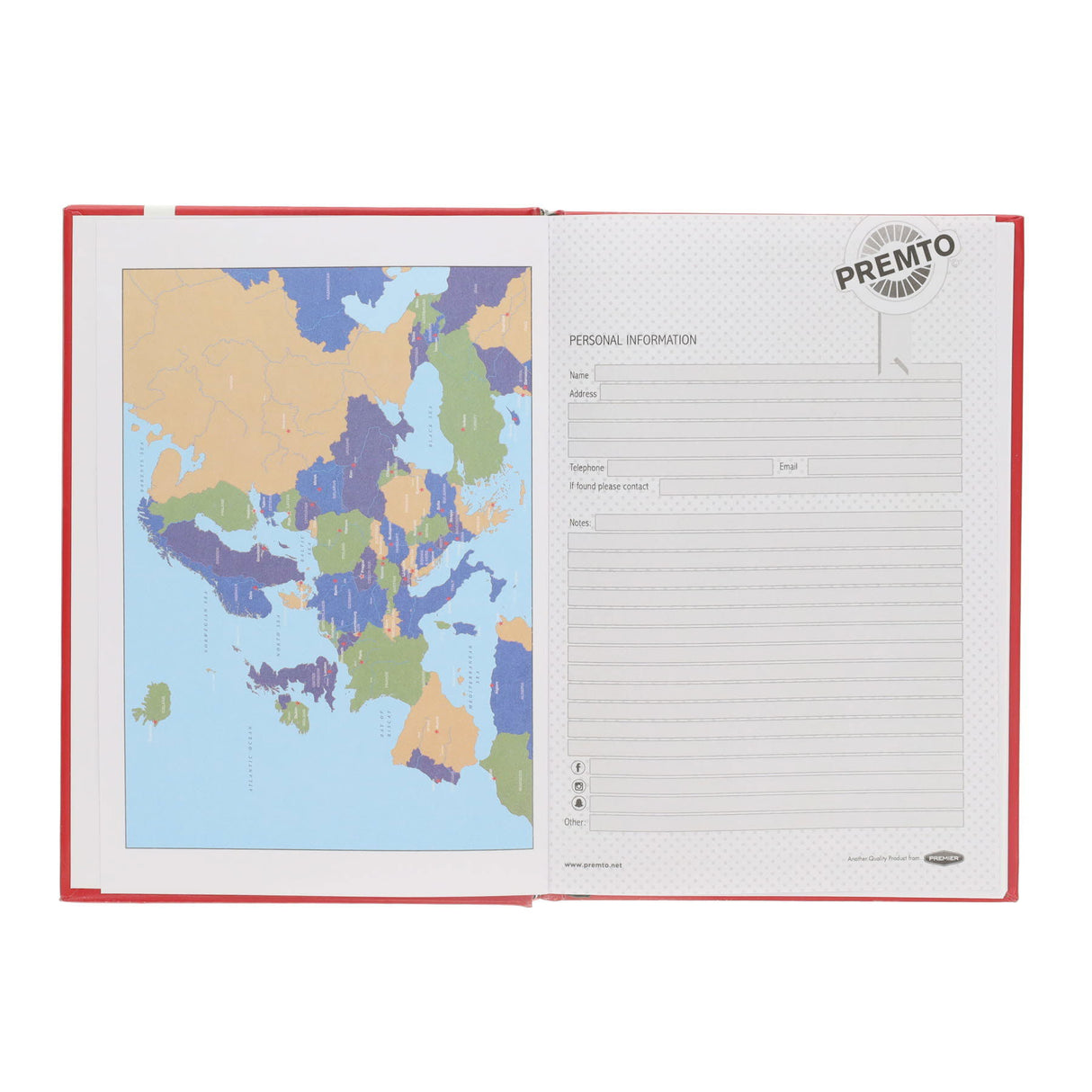 Premto A5 Week To View Academic Diary 2025-2026 - Ketchup Red