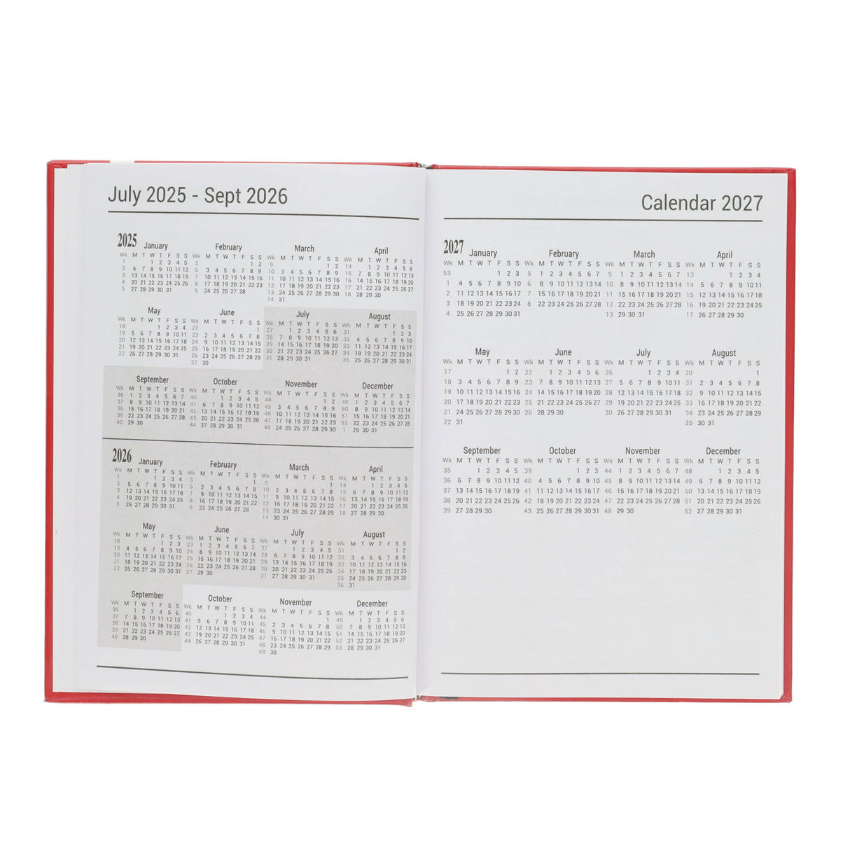 Premto A5 Week To View Academic Diary 2025-2026 - Ketchup Red