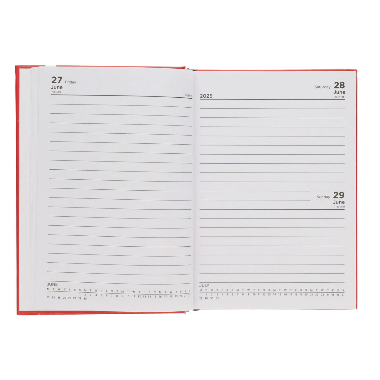 Premto A5 Page A Day Academic Diary 2025-2026 - Ketchup Red