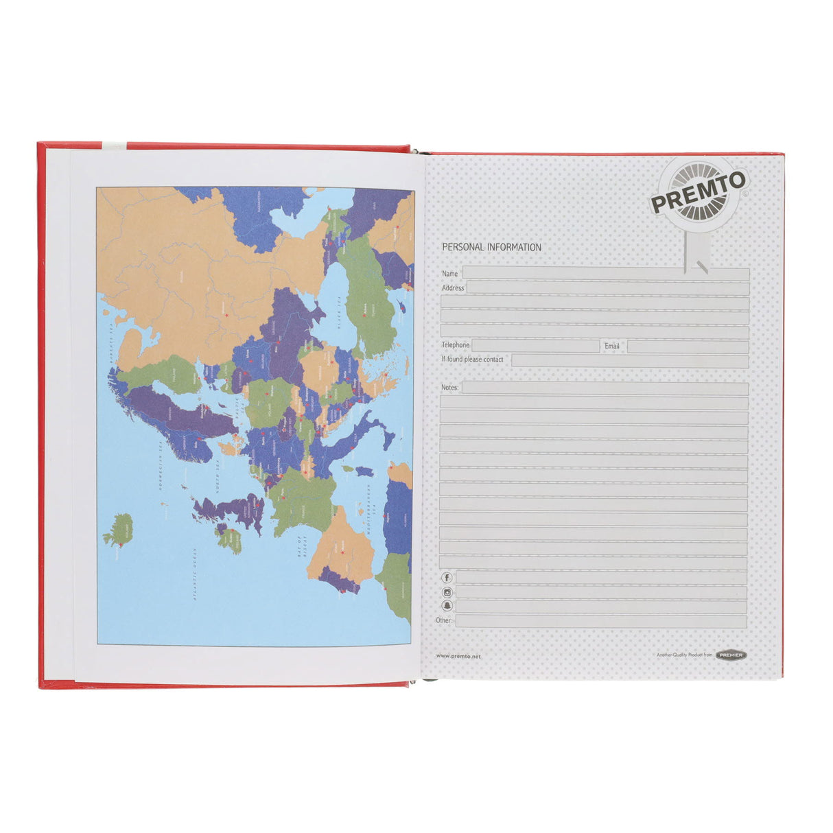 Premto A5 Page A Day Academic Diary 2025-2026 - Printer Blue