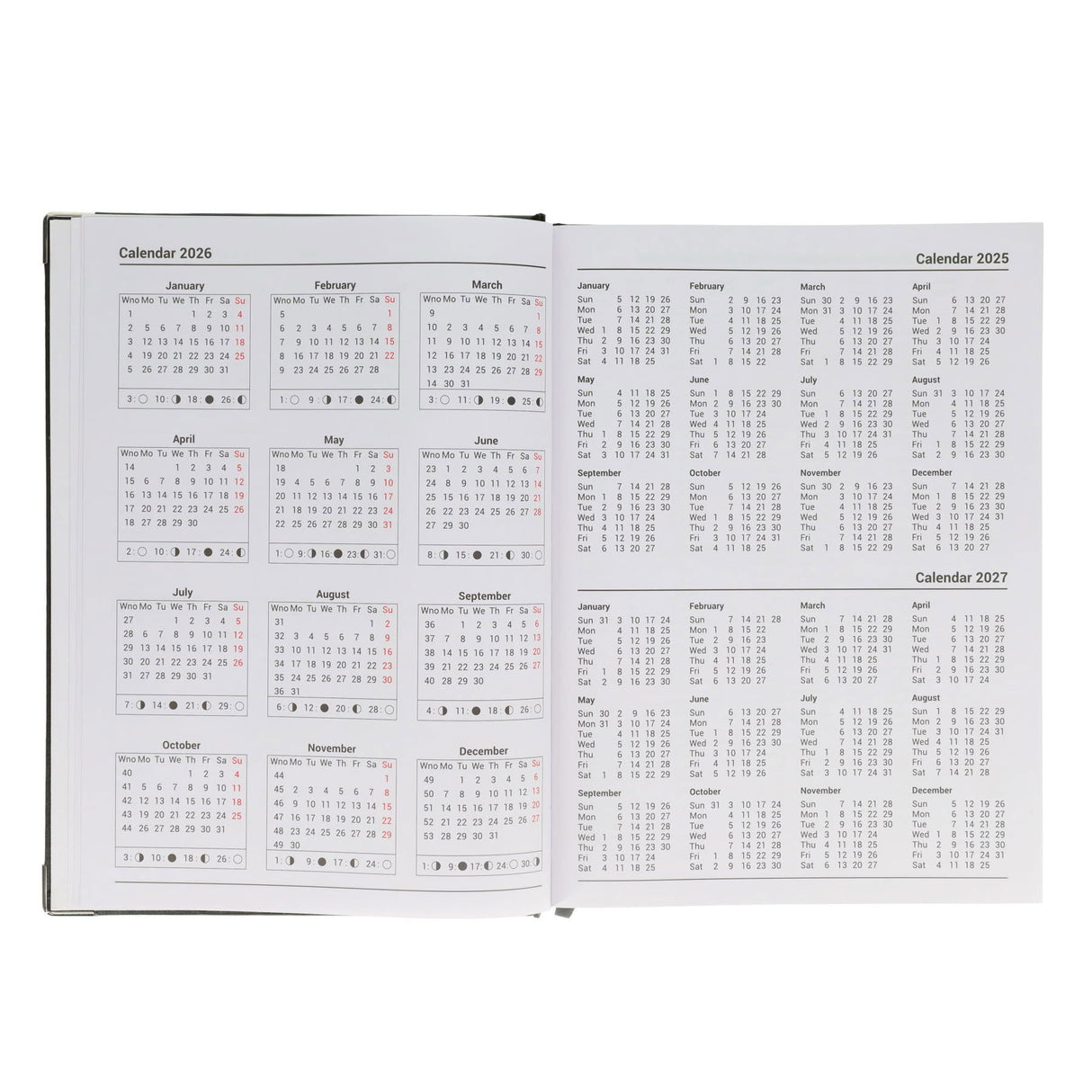 Concept 2026 A4 Diary Page A Day - Black