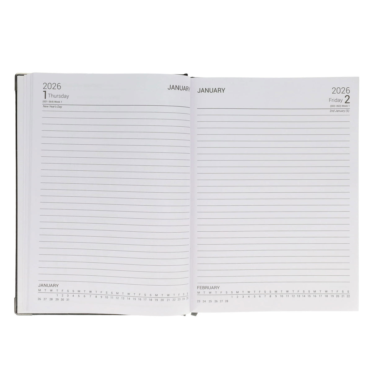 Concept 2026 A4 Diary Page A Day - Navy