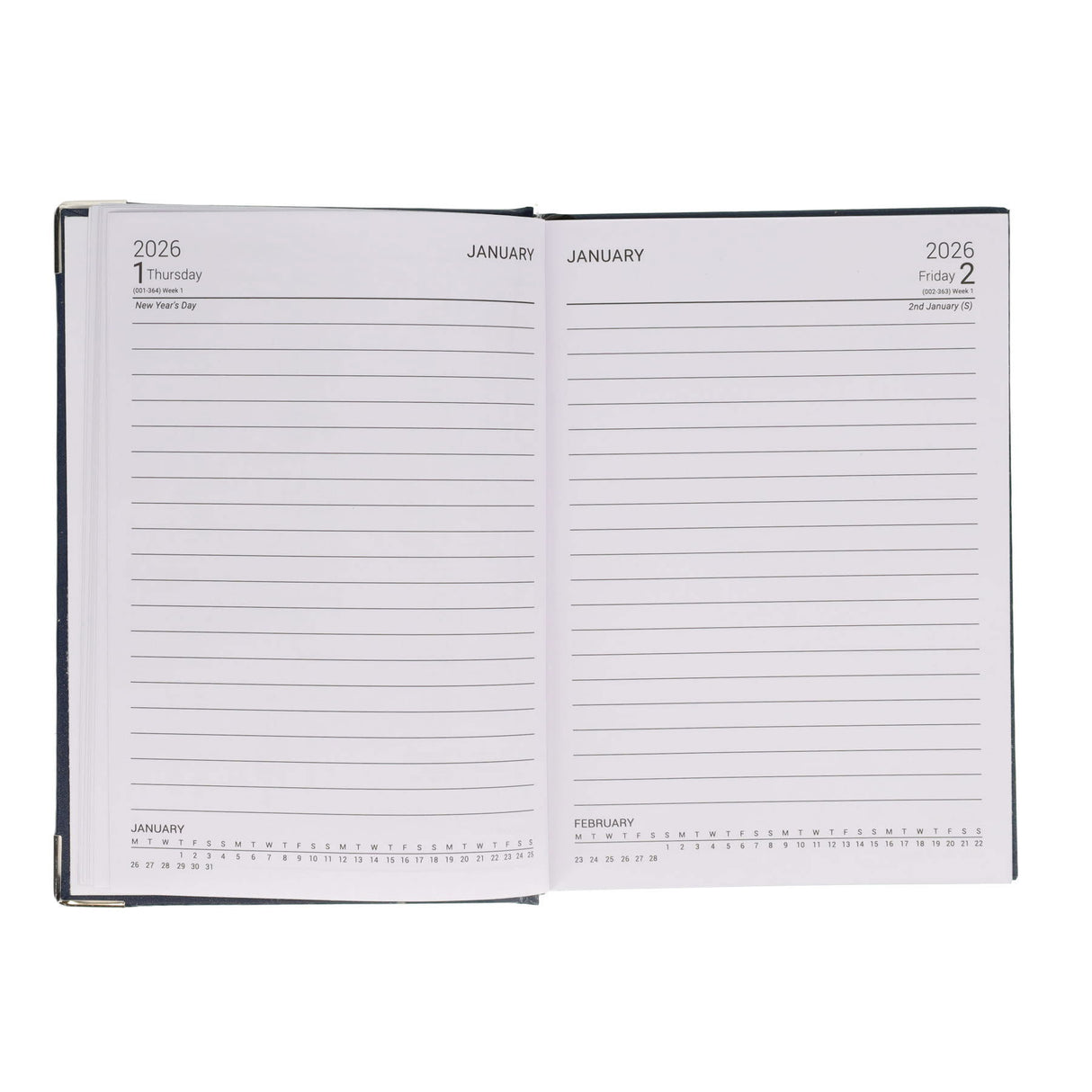Concept 2026 A5 Diary Page A Day - Black
