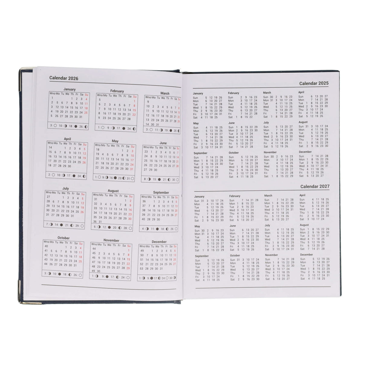 Concept 2026 A5 Diary Page A Day - Navy