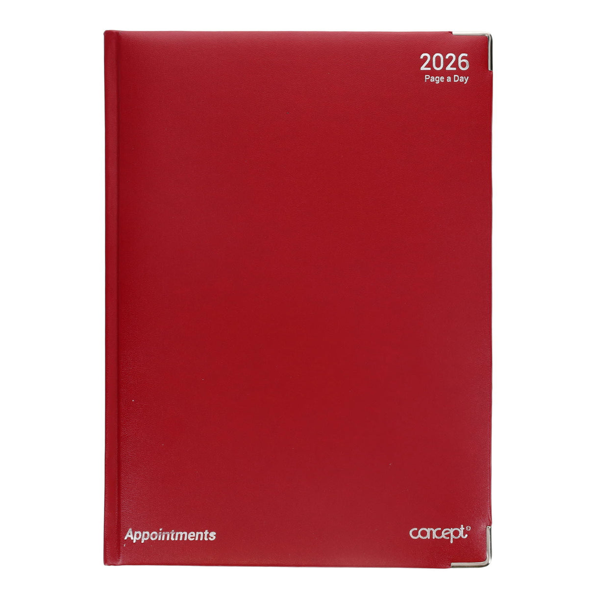 Concept 2026 A4 Page A Day Appointments Diary - Red