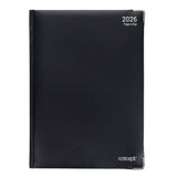 Concept 2026 A4 Page A Day Desk Diary - Black