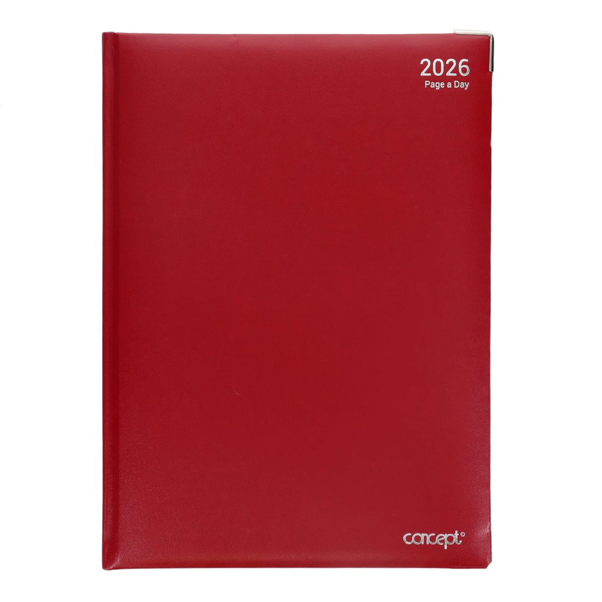 Concept 2026 A4 Page A Day Desk Diary - Red