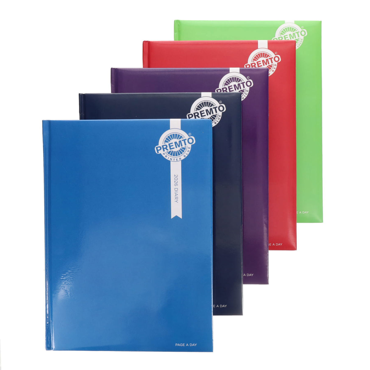 Premto 2026 A4 Page A Day Diary - Printer Blue