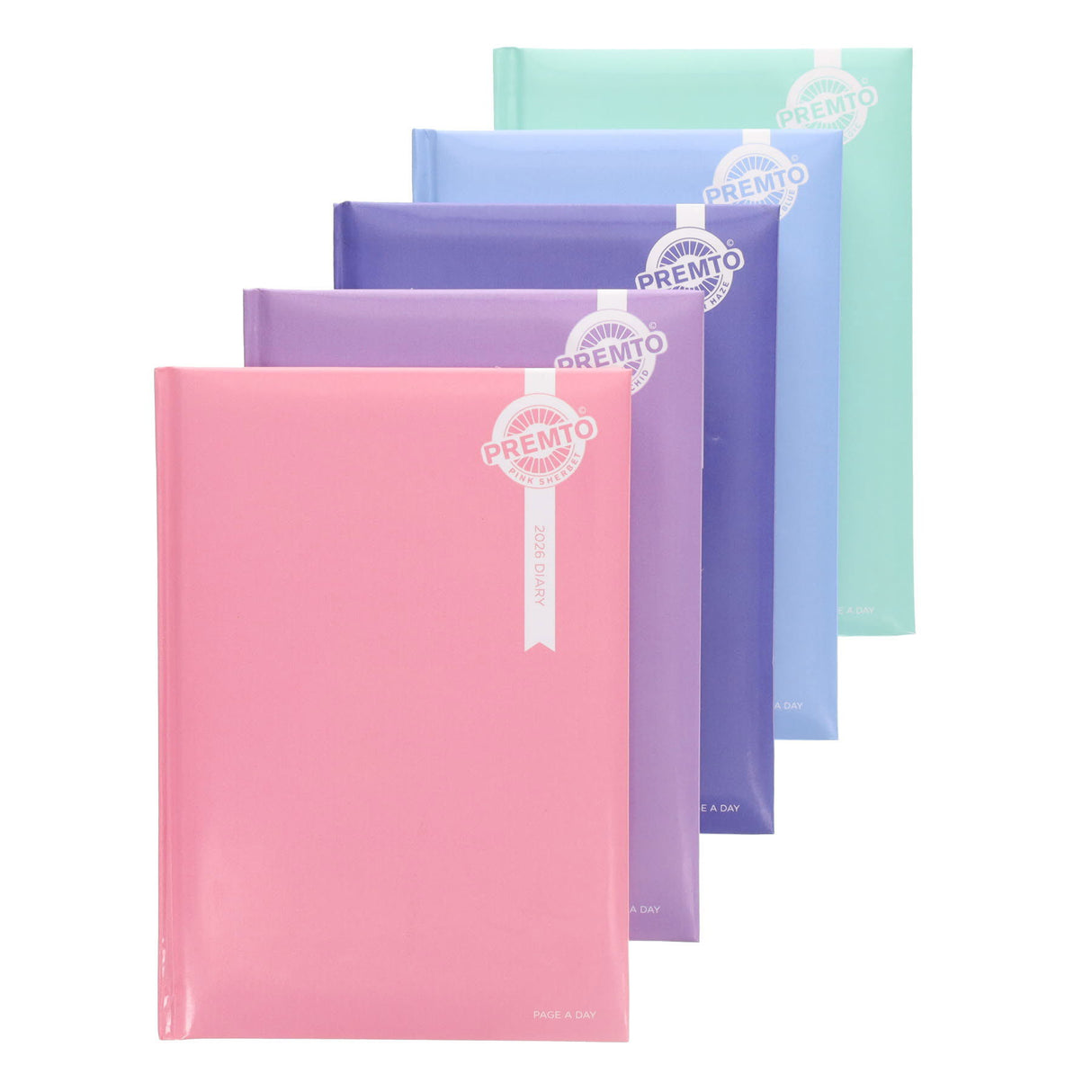 Premto Pastel 2026 A5 Page A Day Diary - Pink Sherbet