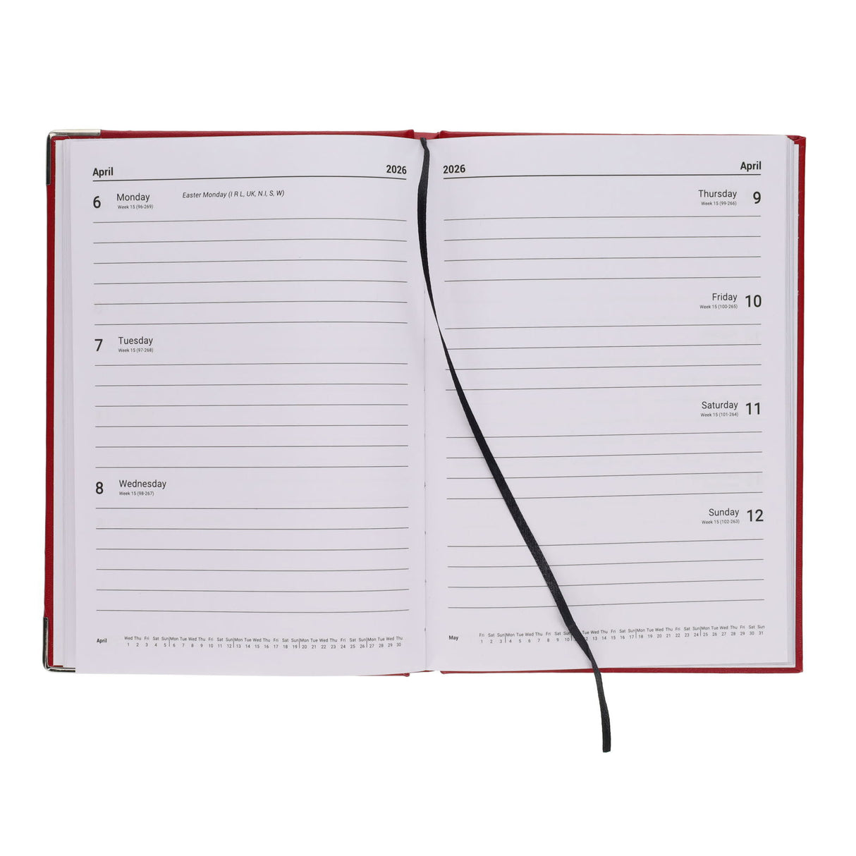 Concept A5 2026 Week To View Diary - Red