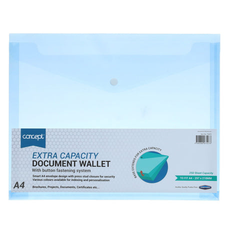 A4 Extra Capacity Document Wallet - Purple | Stationery Shop UK