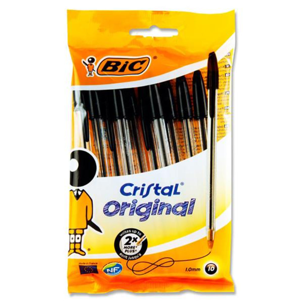 BIC Cristal Ballpoint Pens - Black - Pack of 10