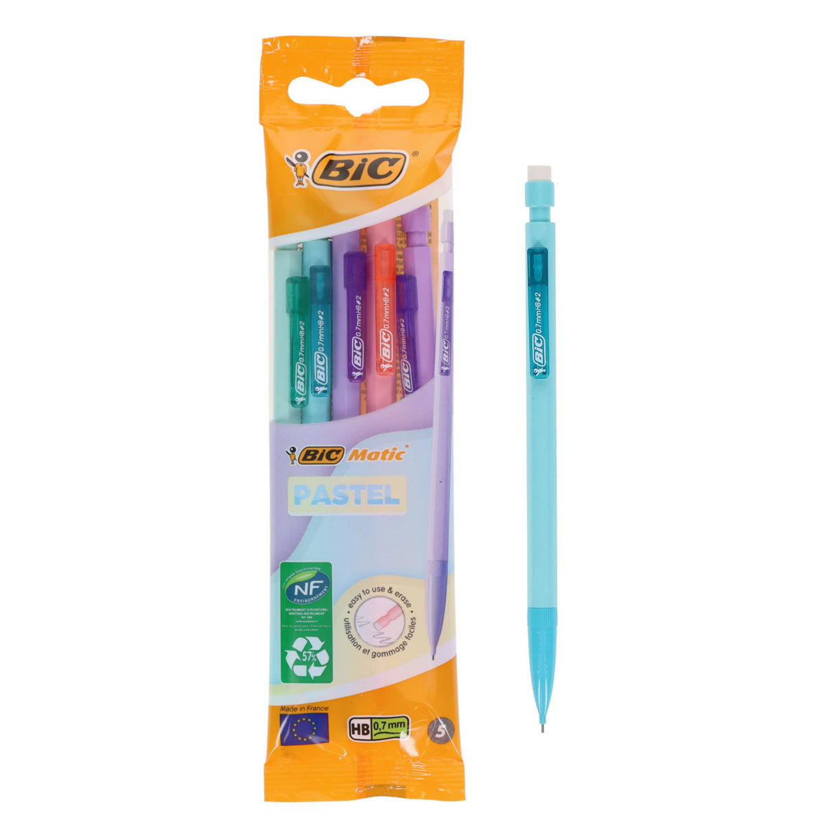 BIC Matic Mechanical Pencil - Pastel - Pack of 5