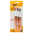 BIC 4 Colour Ballpoint Pen - Rose Gold - Pack of 3