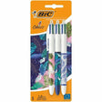 BIC 4 Colour Ballpoint Pens Botanical Decor - Pack of 3