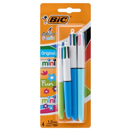 BIC 4 Colour Ballpoint Pens - Family Pack of 4 | Stationery Shop UK