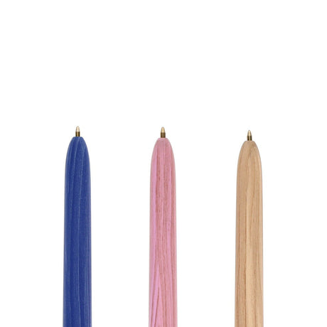 BIC 4 Colour Ballpoint Pens Wood Effect - Pack of 3