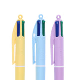 BIC 4 Colour Grip Ballpoint Pen - Pastel Barrel - Pack of 3 | Stationery Shop UK