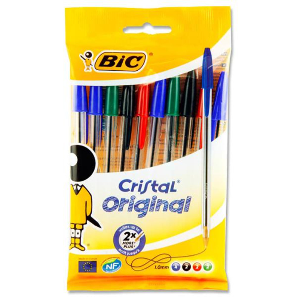BIC Cristal Ballpoint Pens - Original - Pack of 10-Ballpoint Pens-BIC | Buy Online at Stationery Shop