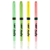 BIC Highlighter Pens with Grip - Pastel - Pack of 4 | Stationery Shop UK
