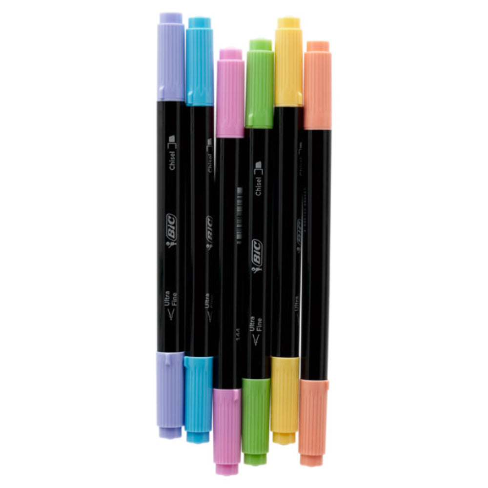 BIC Intensity Dual Tip Highlighter - Pack of 6-Highlighters-BIC | Buy Online at Stationery Shop