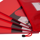 Activity Card Multipack | Red A4 160gsm Coloured Card 4-Pack with FREE Mesh Storage Wallet (200 Sheets)