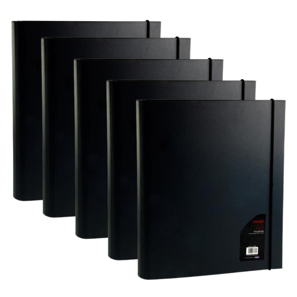 Concept Multipack | A4 Ring Binder File Black - Pack of 5