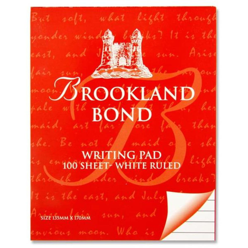 Bookland Bond Writing Pad - White Ruled - 100 Sheets | Stationery Shop UK