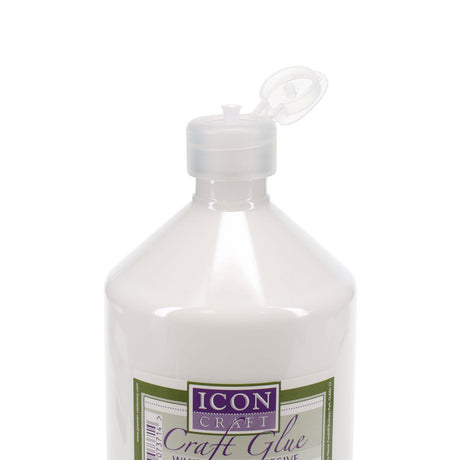 Icon PVA Craft Glue - Fast Drying, Clear & Washable - 1 Litre Bottle | Stationery Shop UK