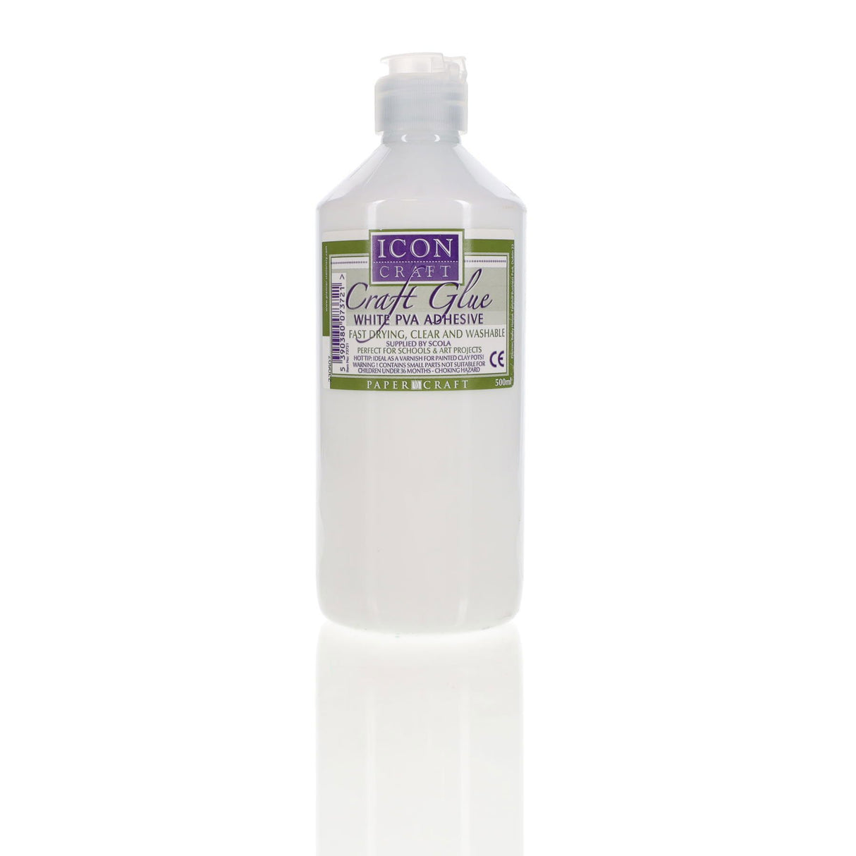 Icon PVA Craft Glue - Fast Drying, Clear & Washable - 500ml Bottle | Stationery Shop UK