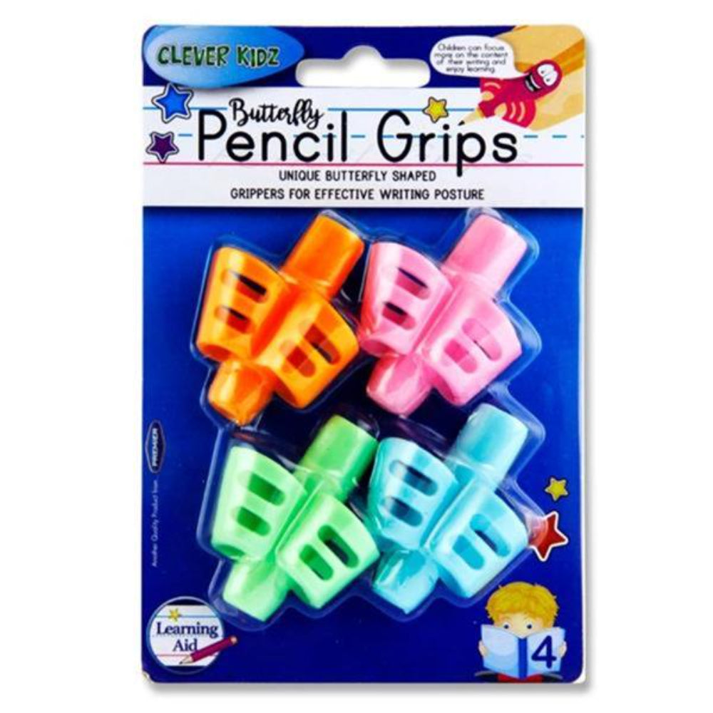 Clever Kidz Butterfly Junior Pencil Grips - Pack of 4 | Stationery Shop UK