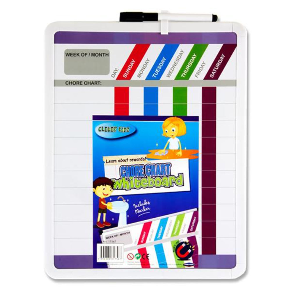 Clever Kidz Chore Chart Whiteboard with Marker | Stationery Shop UK