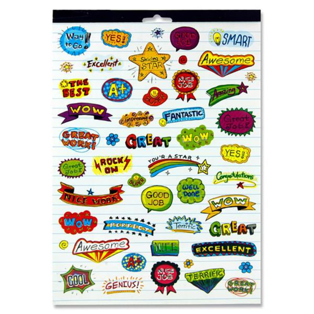 Clever Kidz Deluxe Reward Sticker Pad - 12 Sheets with 2500+ Stickers | Stationery Shop UK