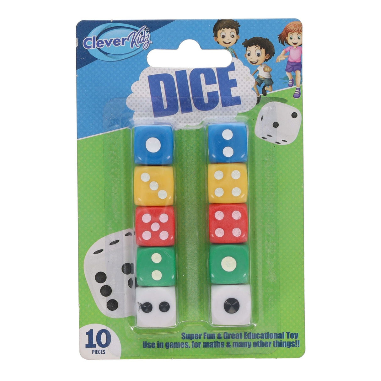 Clever Kidz Dice 5 Assorted - Pack of 10 | Stationery Shop UK