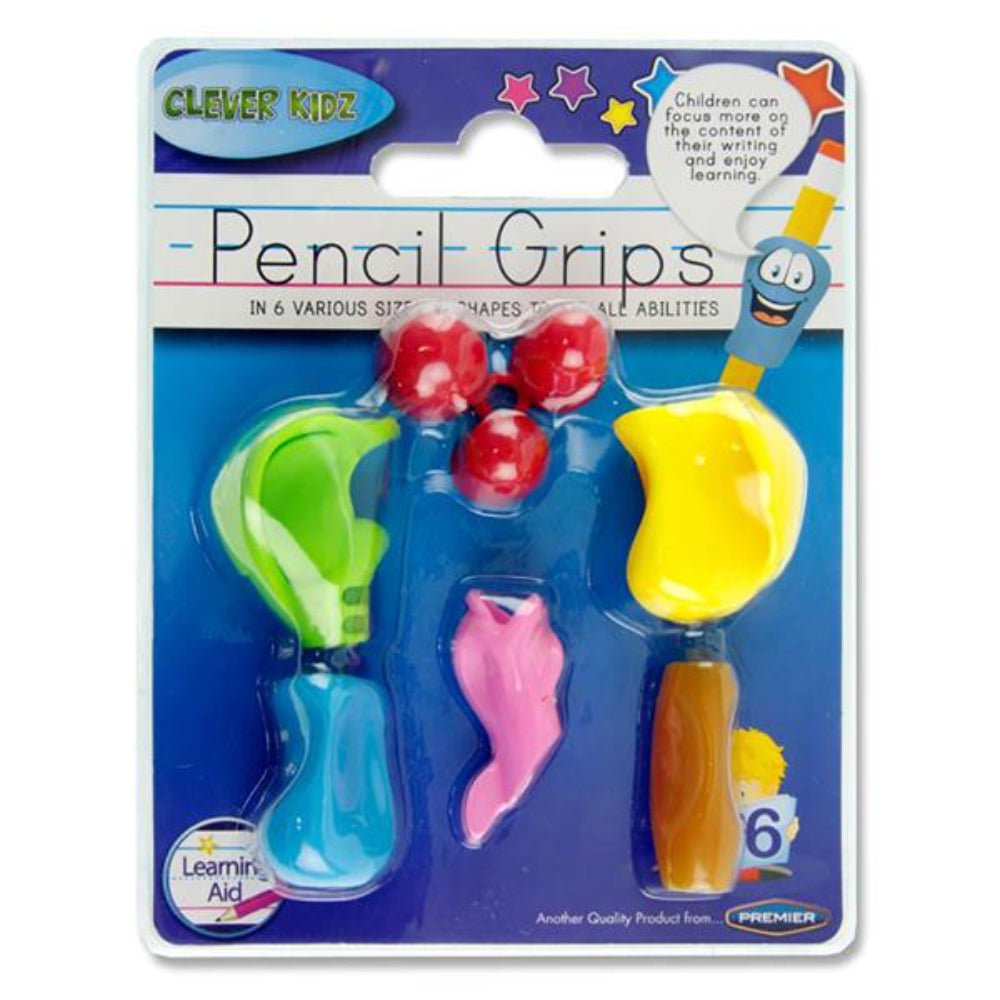 Clever Kidz Pencil Grips - Pack of 6-Pencil Grips-Clever Kidz|StationeryShop.co.uk