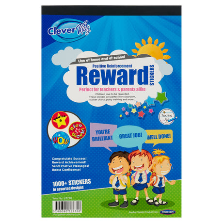 Clever Kidz Reward Sticker Pad - 1000+ Stickers | Stationery Shop UK