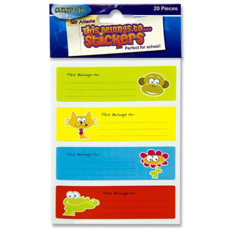 Clever Kidz Self-Adhesive This Belongs To... Stickers | Stationery Shop UK