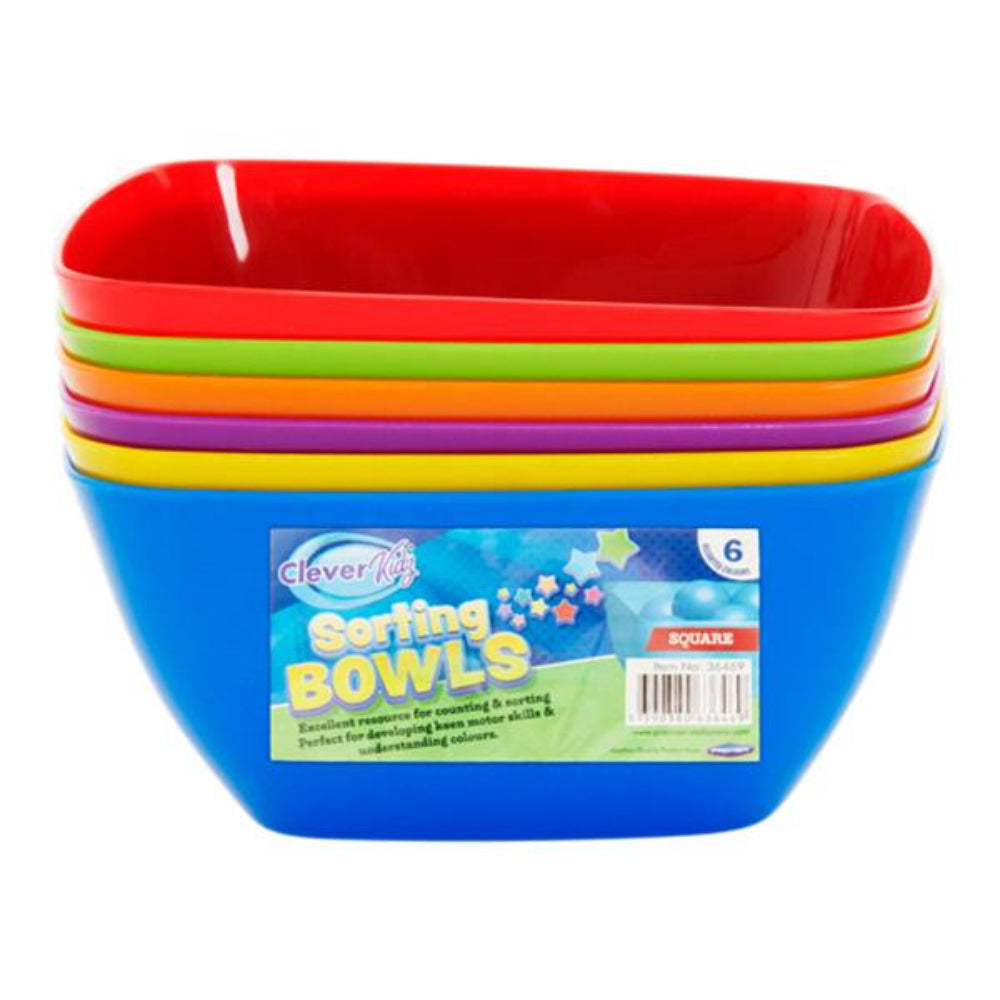 Clever Kidz Sorting Bowls - Square - Pack of 6 | Stationery Shop UK
