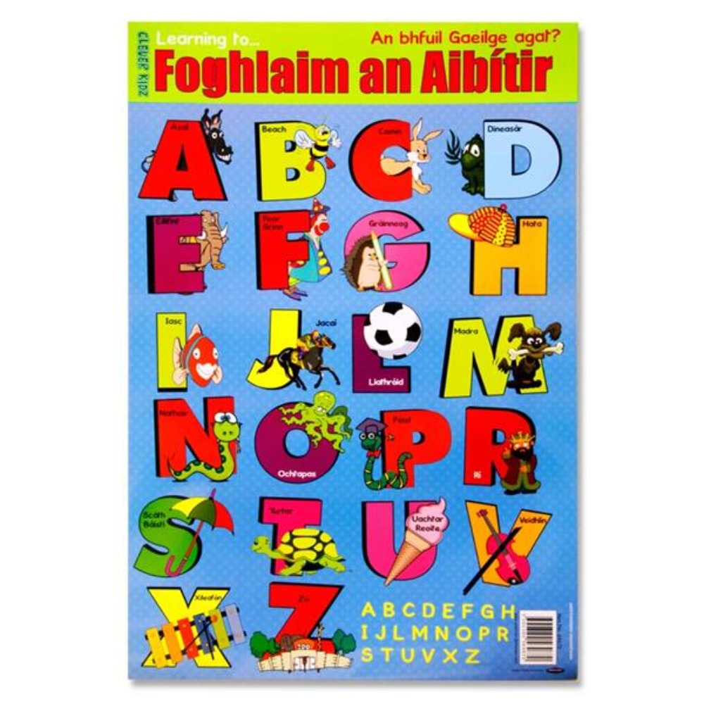 Clever Kidz Wall Chart - Learning Irish Letters | Stationery Shop UK