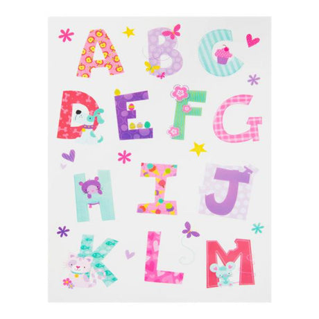 Clever Kidz Wall Stickers - 432mm x 298mm - Pastel Alphabet | Stationery Shop UK