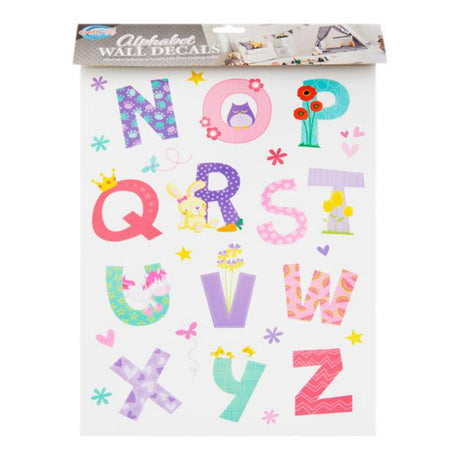Clever Kidz Wall Stickers - 432mm x 298mm - Pastel Alphabet | Stationery Shop UK