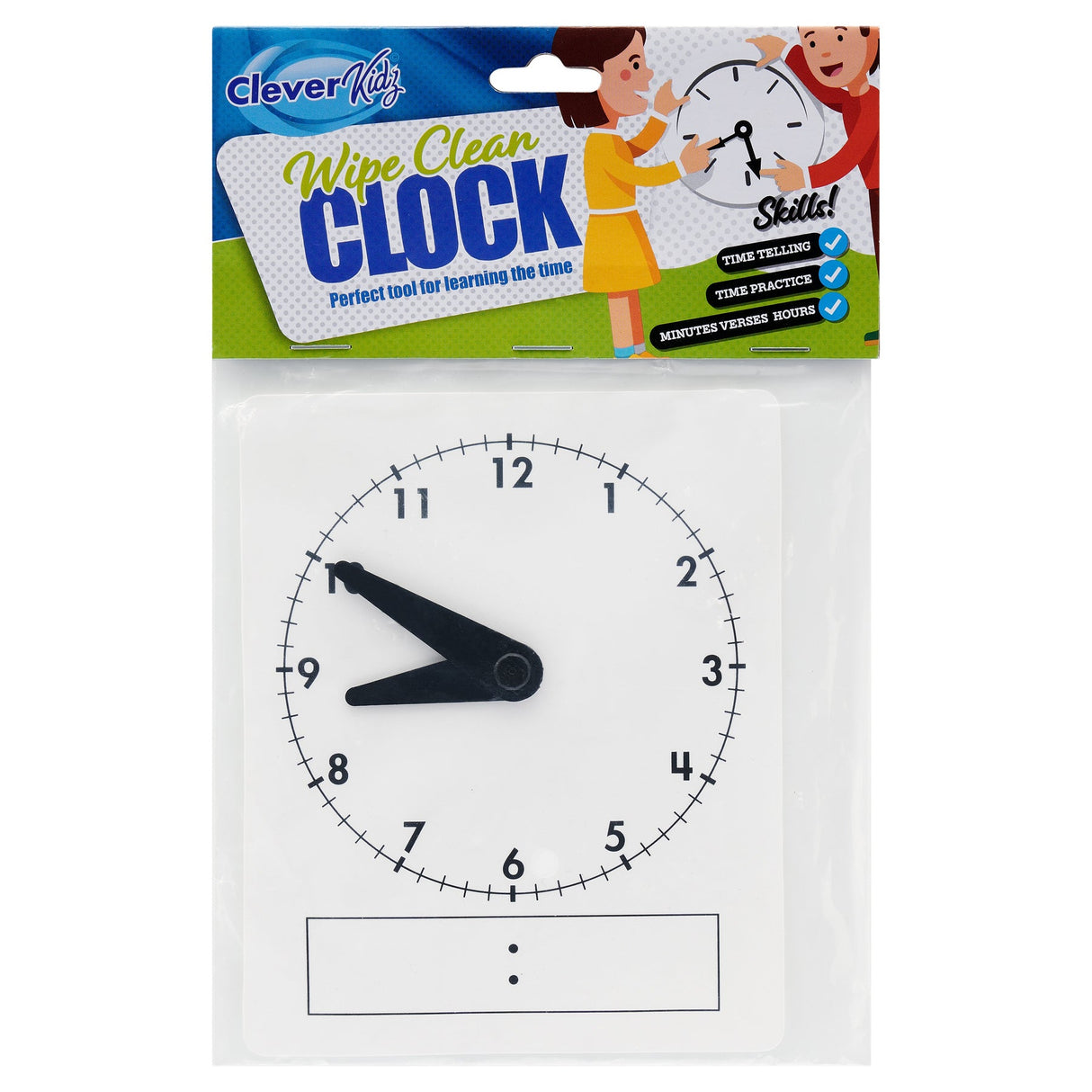 Clever Kidz Wipe Clean Clock | Stationery Shop UK