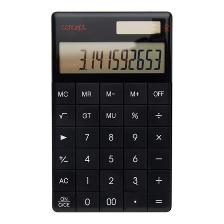 Concept 12 Digit Desktop Calculator - Black-Calculators-Concept|StationeryShop.co.uk
