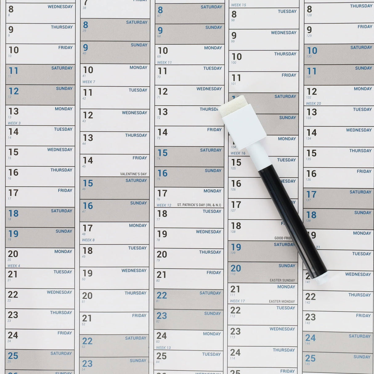 Concept 2024/2025 Mid-Year Wall Planner - A1