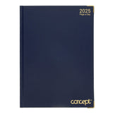 Concept 2025 A4 Diary Page A Day - Navy