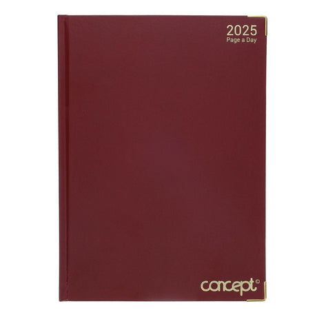 Concept 2025 A4 Diary Page A Day - Red