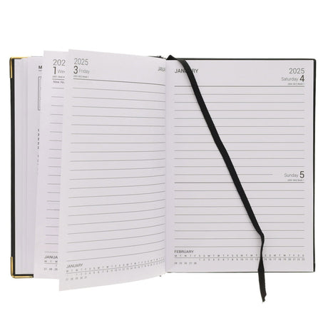 Concept 2025 A5 Diary Page A Day - Black