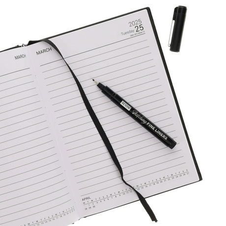 Concept 2025 A5 Diary Page A Day - Black